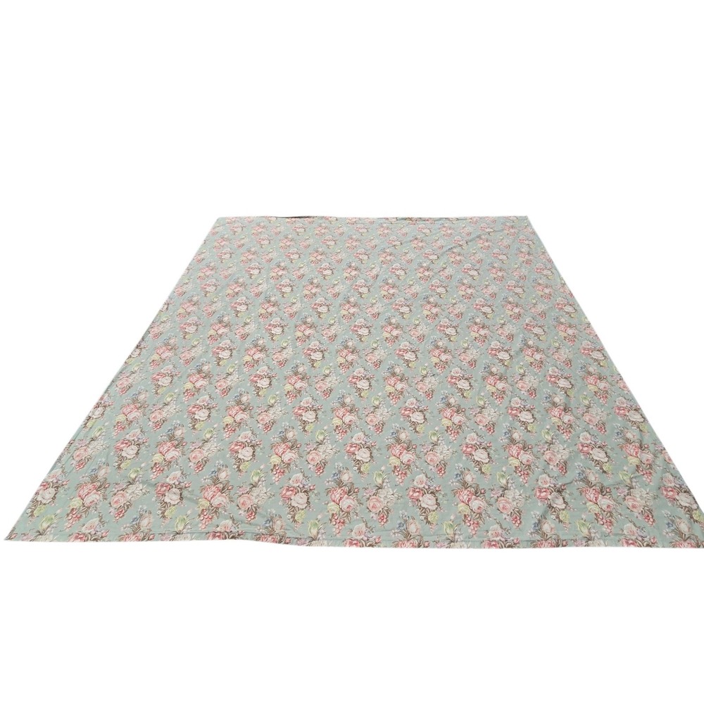 VTG Ralph Lauren Charlotte Sage Green Floral King Flat Sheet USA Made